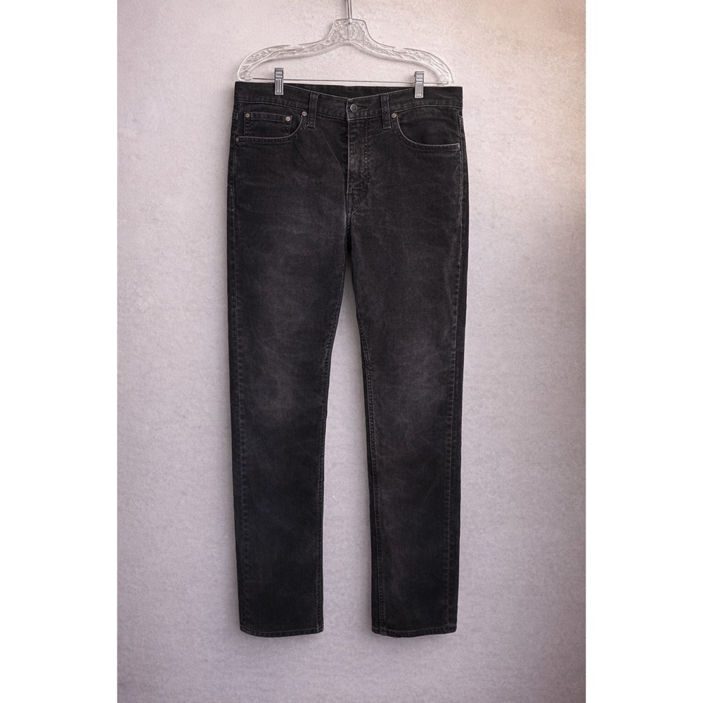 LEVIS Black Corduroy Pants‎ Mens 31x27 Straight Fit Cord Jeans Casual